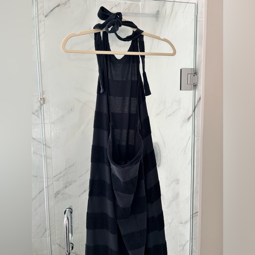 Free People black halter maxi dress sz M